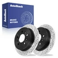 thumbnail image 1 of AutoShack Rear Solid Drilled & Slotted E-Coated Brake Rotors 2-PC Set Replacement for 2006-2010 Chevrolet Impala 2008-2009 Buick LaCrosse 2006-2007 Chevrolet Monte Carlo ShadowGuard 10.94" (277.8 mm), 1 of 5