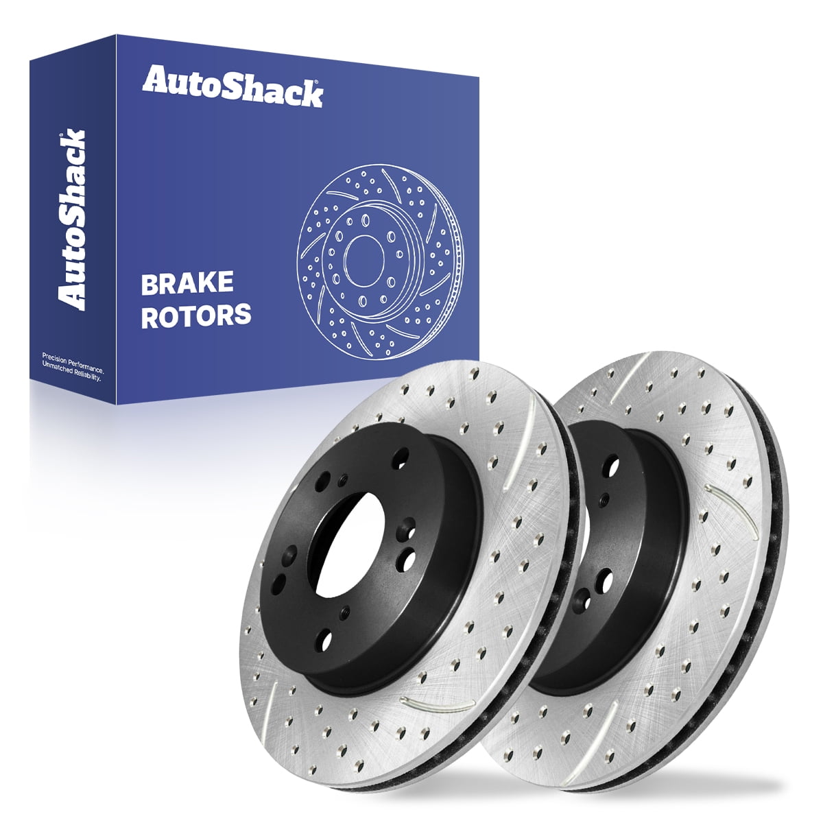 AutoShack 10.25" (260.34 Mm) Rear Solid Drilled & Slotted Brake Rotors E-Coated Replacement For 2006-2015 Honda Civic 2013-2015 Acura ILX 2006-2011 Acura CSX 2-PC Set ShadowGuard, Rotors - Canada