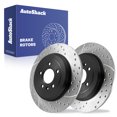 thumbnail image 1 of AutoShack Rear Brake Rotors for Ford, Explorer 2011-2019 Edge 2011-2014 Taurus 2009-2019, AWD FWD L4 2.0L 2.3L V6 3.5L 3.7L - E-Coated Drilled & Slotted - ShadowGuard - 12.99" (330 mm), 5-Lug, 1 of 5