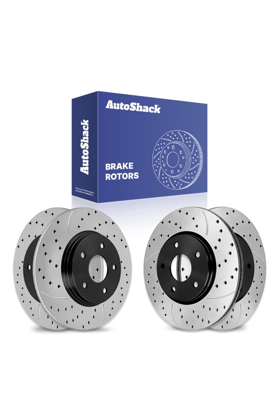 Front & Rear Brake Rotors for Dodge & Chrysler, Grand Caravan 2008-2016 Town & Country 2008-2016, FWD V6 3.3L 3.6L 3.8L 4.0L - E-Coated Drilled & Slotted - ShadowGuard