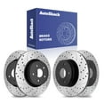 thumbnail image 1 of AutoShack Front Vented & Rear Vented Drilled & Slotted E-Coated Brake Rotors 4-PC Set Replacement for 2011-2018 Ram 1500 2002-2010 Dodge Ram 1500 2004-2009 Dodge Durango ShadowGuard, 1 of 5