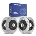 thumbnail image 1 of AutoShack Front Vented & Rear Solid Drilled & Slotted E-Coated Brake Rotors 4-PC Set Replacement for 2005-2007 Nissan TITAN 2005-2006 INFINITI QX56 2005-2006 Nissan Armada ShadowGuard, 1 of 5