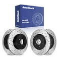thumbnail image 1 of AutoShack Front Vented & Rear Vented Drilled & Slotted E-Coated Brake Rotors 4-PC Set Replacement for 2005-2025 Nissan Frontier 2005-2015 Nissan Xterra 2009-2012 Suzuki Equator ShadowGuard, 1 of 5