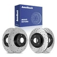 thumbnail image 1 of AutoShack Front & Rear Brake Rotors for Honda & Acura, Civic 2006-2015 ILX 2013-2015 CSX 2007-2010, FWD L4 2.0L 2.4L - E-Coated Drilled & Slotted - ShadowGuard, 1 of 5