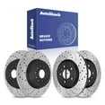 thumbnail image 1 of AutoShack Front Vented & Rear Solid Drilled & Slotted E-Coated Brake Rotors 4-PC Set Replacement for 2011-2019 Ford Explorer 2010-2019 Ford Taurus 2009-2012 Lincoln MKS ShadowGuard, 1 of 5