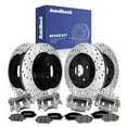 thumbnail image 1 of AutoShack Front & Rear Brake Rotors, Premium Pads & Calipers for INFINITI, EX35 2010-2012 QX50 2014-2015 EX37 2013, AWD RWD V6 3.5L 3.7L - E-Coated Drilled & Slotted - ShadowGuard, 1 of 5