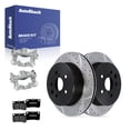 thumbnail image 1 of AutoShack Rear Vented Drilled & Slotted E-Coated Brake Rotors + Premium Ceramic Pads + Calipers 8-PC Brake Kit Replacement for 2007-2011 Lexus GS350 2006-2013 Lexus IS350 ShadowGuard 12.2" (310 mm), 1 of 5