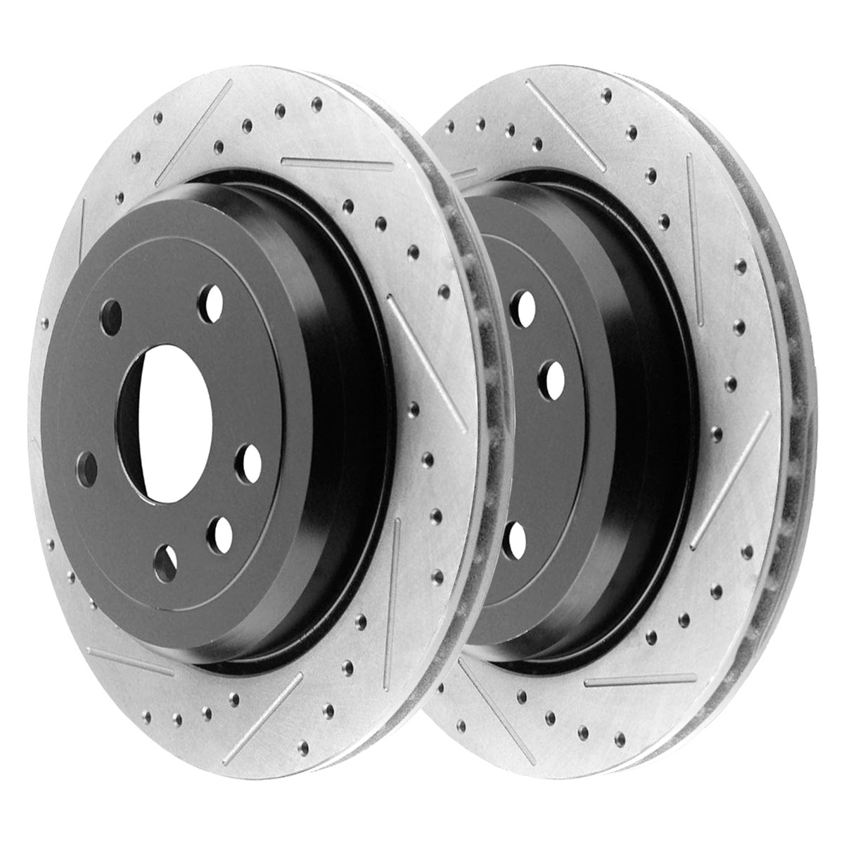 Hawk Talon 2014 Jeep Grand Cherokee SRT Drilled and Slotted Rear Brake Rotor Set