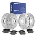 thumbnail image 1 of AutoShack Front & Rear Brake Rotors & Premium Pads for Subaru, Impreza 2012-2016, AWD H4 2.0L - Coated Drilled & Slotted - Silver Matte Finish - TurboGuard, 1 of 5