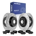 thumbnail image 1 of AutoShack Front Vented & Rear Solid Drilled & Slotted E-Coated Brake Rotors + Ceramic Pads 12-PC Brake Kit Replacement for 2015 Honda Civic ShadowGuard, 1 of 4
