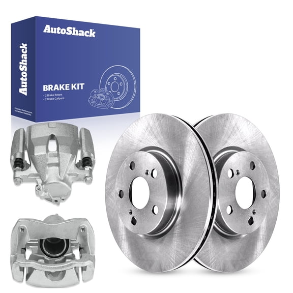 AutoShack 10.83" (275 mm) Front Vented Brake Rotors + Calipers | Replacement for 2009-2019 Toyota Corolla 2008-2014 Scion xD 2009-2014 Toyota Matrix 2009-2010 Pontiac Vibe | 4-PC Brake Kit
