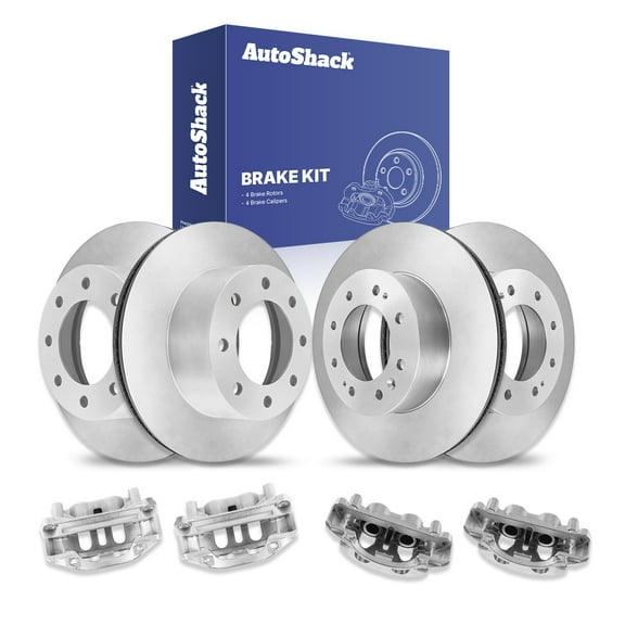 AutoShack Front & Rear Brake Rotors Calipers | Replacement for 2011-2015 Chevrolet Silverado 3500 HD 2011-2015 GMC Sierra 3500 HD | 8-PC Brake Kit