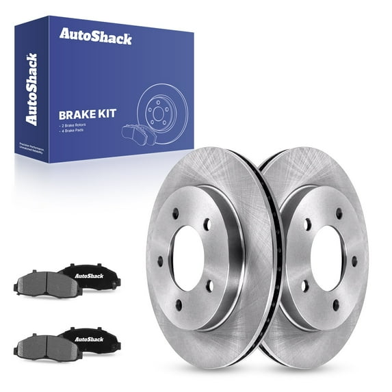 AutoShack Front Vented Brake Rotors + Ceramic Pads 6-PC Brake Kit Replacement for 1997-2004 Ford F-150 2004 Ford F-150 Heritage 12.13" (308 mm)