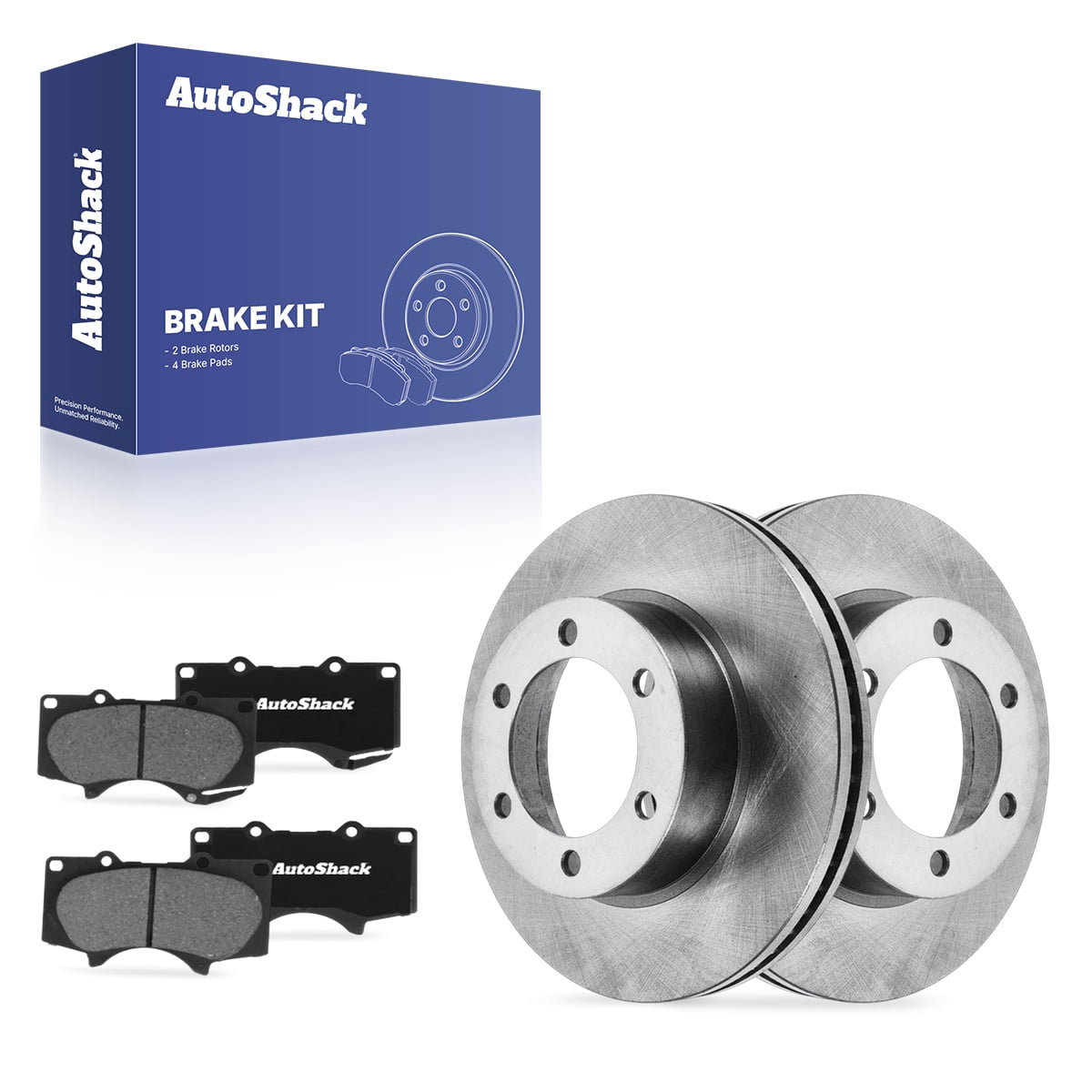 AutoShack Front Brake Rotors & Ceramic Pads for Toyota, Tundra 2000-2006 Sequoia 2001-2007, 4WD RWD V6 3.4L 4.0L V8 4.7L - 12.55" (318.72 mm), 6-Lug