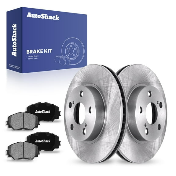 AutoShack 10.04" (255 mm) Front Vented Brake Rotors + Ceramic Brake Pads | Replacement for 2010-2015 Toyota Prius 2011-2017 Lexus CT200h 2012-2015 Toyota Prius Plug-In | 6-PC Brake Kit