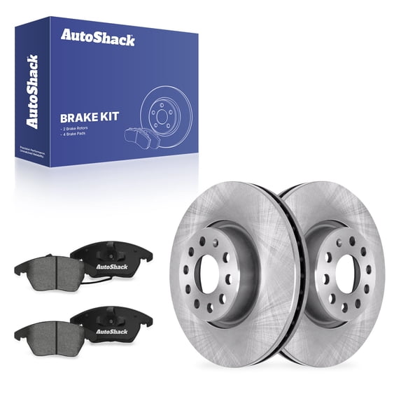 AutoShack Front Vented Brake Rotors + Premium Ceramic Pads 6-PC Brake Kit Replacement for 2015-2018 Volkswagen Jetta 2005-2010 Volkswagen Jetta 2006-2013 Audi A3 2008-2010 Audi TT 12.28" (312 mm)