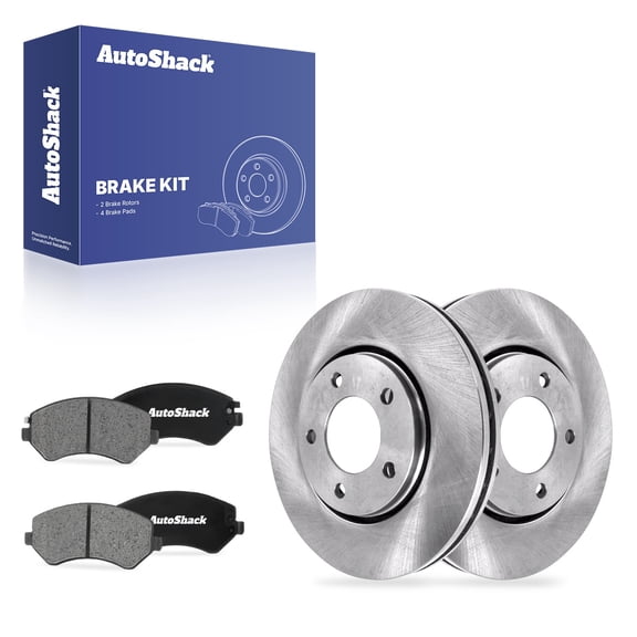 AutoShack Front Brake Rotors & Ceramic Pads for Chrysler & Dodge, Town & Country 2003-2007 Grand Caravan 2001-2005 Caravan 2001-2007, FWD AWD L4 2.4L V6 3.3L 3.8L - 11.06" (281 mm), 5-Lug