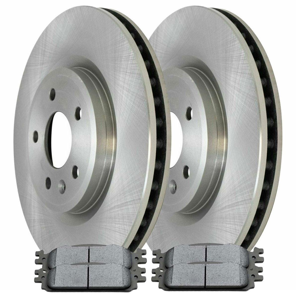 Autoshack Front Brake Kit Replacement for Lincoln MKT 2009-2012 MKS 2009-2019 Ford Flex 2011-2019 Explorer AWD Disc Brake Rotor with Ceramic Brake Pad 12.8" (325.0 mm) RSCD64168-64168-1376-2-4