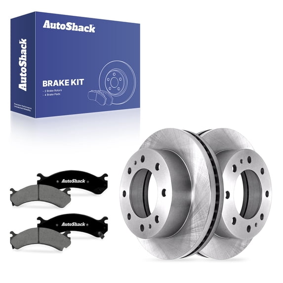 AutoShack Front Vented Brake Rotors + Premium Ceramic Pads 6-PC Brake Kit Replacement for 2003-2017 Chevrolet Express 3500 2001-2010 Chevrolet Silverado 2500 HD 12.8" (325 mm)