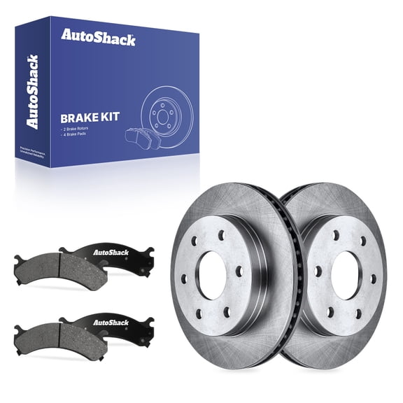 AutoShack Front Brake Rotors & Ceramic Pads for Chevrolet, Express 2500 2003-2007 Silverado 1500 HD 2001-2003, 2005-2006, RWD AWD 4WD V6 4.3L V8 4.8L 5.3L 6.0L 6.6L - 11.99" (304.6 mm), 6-Lug