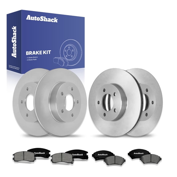 AutoShack Front & Rear Brake Rotors & Premium Pads for Buick & Pontiac, LeSabre 2000-2005 Bonneville 2000-2005 Riviera 1999, FWD V6 3.8L