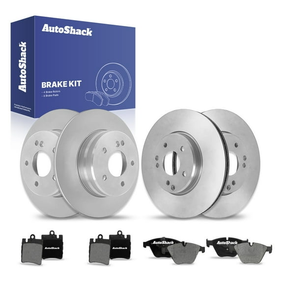 AutoShack Front & Rear Brake Rotors Ceramic Brake Pads | Replacement For 2001-2005 Mercedes C320 2003-2005 C240 CLK320 2006-2007 C280 C350 2.6L 3.0L 3.2L 3.5L V6 AWD RWD | 12-PC Brake Kit