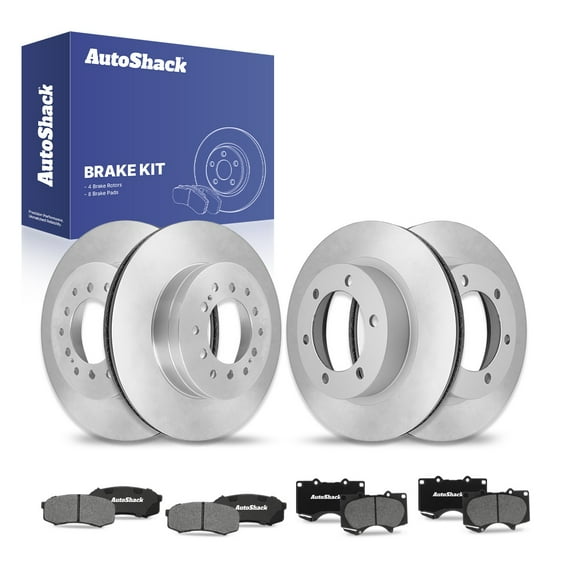 AutoShack Front & Rear Brake Rotors Ceramic Brake Pads | Replacement For 2003-2009 Toyota 4Runner 2007-2009 FJ Cruiser 4.0L 4.7L V6 V8 4WD RWD | 12-PC Brake Kit