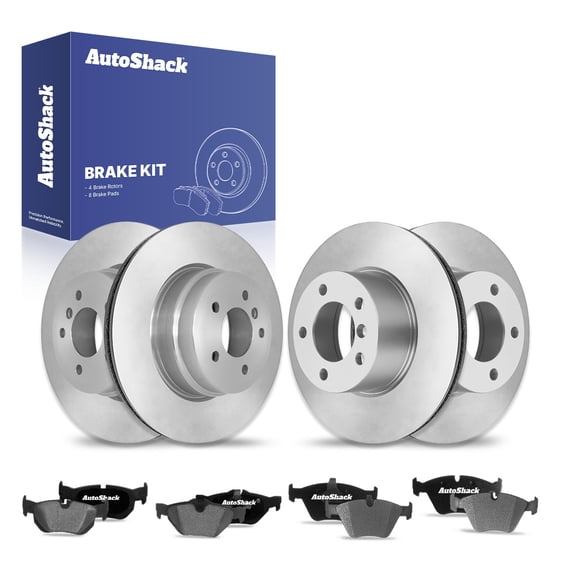AutoShack Front & Rear Brake Rotors Ceramic Brake Pads | Replacement For 2006 BMW 325i 2006-2007 323i 2007 328i 2.5L 3.0L RWD | 12-PC Brake Kit