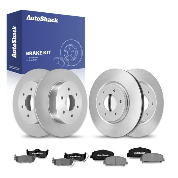 AutoShack Front & Rear Brake Rotors Ceramic Brake Pads | Replacement For 2011-2015 Nissan TITAN 2012-2015 Armada 5.6L V8 4WD RWD | 12-PC Brake Kit