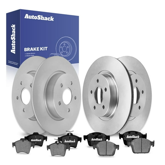 AutoShack Front & Rear Brake Rotors Ceramic Brake Pads | Replacement For 2013-2016 Ford Escape 2014-2018 Transit Connect 1.6L 2.0L 2.5L AWD FWD | 12-PC Brake Kit