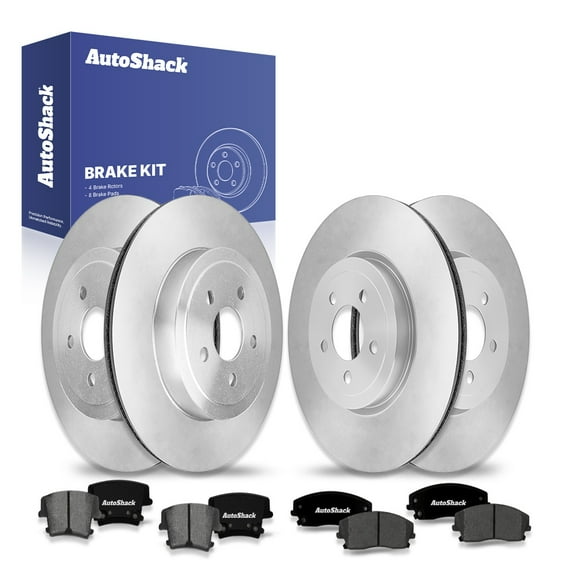 AutoShack Front & Rear Brake Rotors & Ceramic Pads for Dodge & Chrysler, Challenger 2012-2013, 2015-2018 Charger 2012-2013 300 2023, AWD RWD V6 3.6L