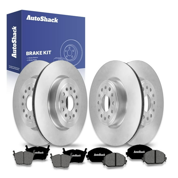 AutoShack Front Vented & Rear Vented Brake Rotors + Premium Ceramic Pads 12-PC Brake Kit Replacement for 2019-2021 Ram 1500 2025 Ram 1500