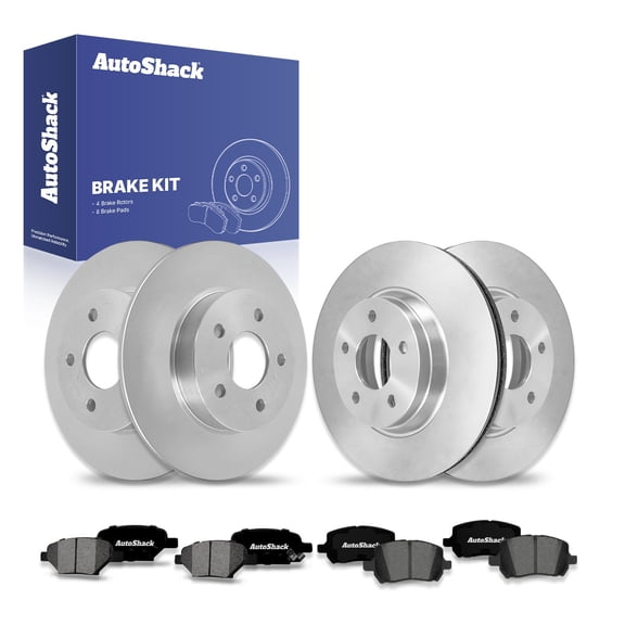AutoShack Front & Rear Brake Rotors & Premium Pads for Chevrolet, Pontiac & Saturn, Malibu 2004-2012 G6 2006-2010 Cobalt 2008 Aura 2007-2009 G5 2007-2009, FWD L4 2.2L 2.4L V6 3.5L 3.6L 3.9L