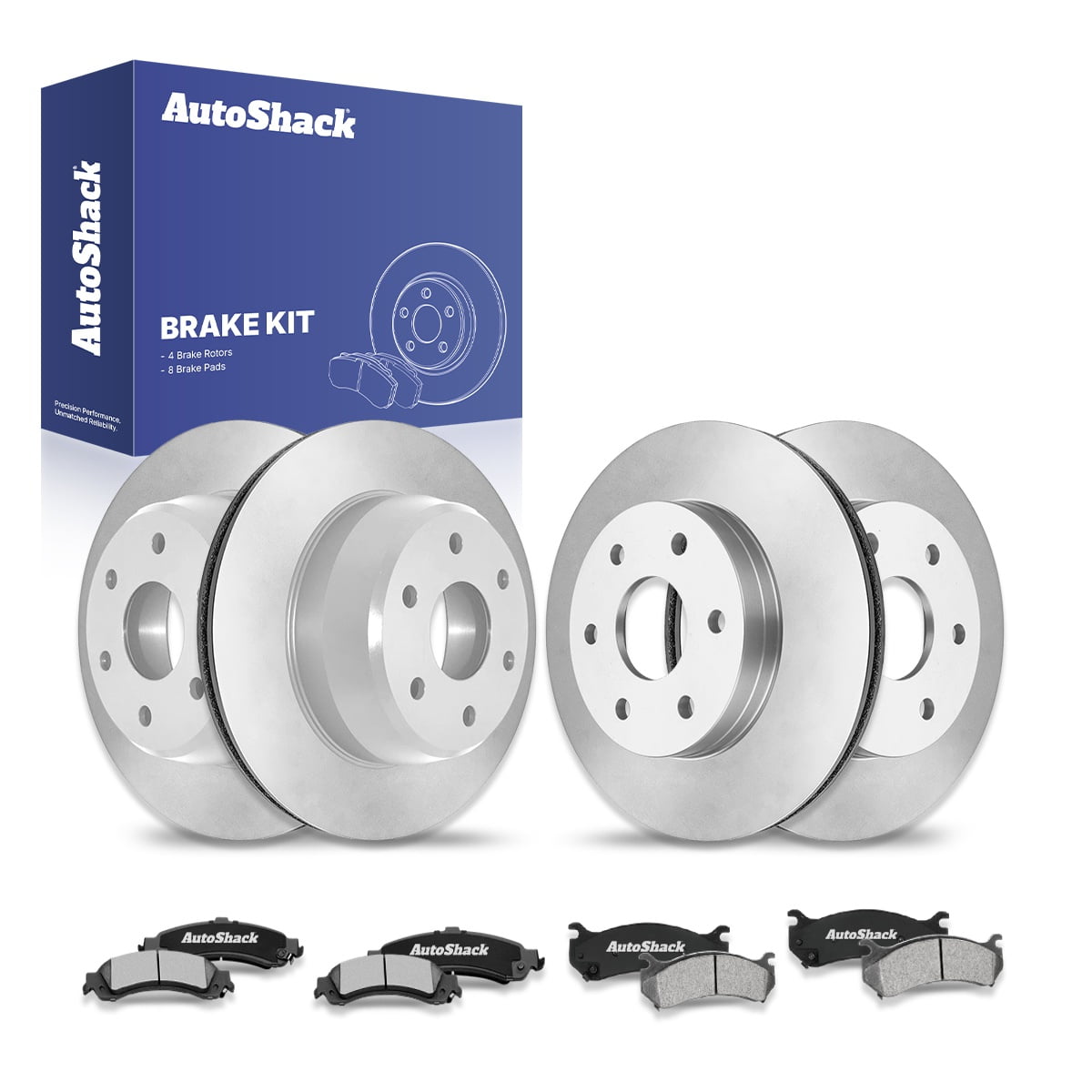 AutoShack Front & Rear Brake Rotors & Ceramic Pads for Chevrolet & GMC, Silverado 1500 2003-2006 Tahoe 2000-2006 Sierra 1500 2001-2006 Yukon 2000-2006, 4WD RWD AWD V6 4.3L V8 4.8L 5.3L 6.0L