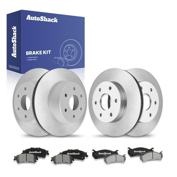AutoShack Front & Rear Brake Rotors Ceramic Brake Pads | Replacement For GMC Safari Yukon Sierra 1500 Classic Chevrolet Astro Suburban 1500 Tahoe 1999-2006 Silverado 1500 4WD | 12-PC Brake Kit