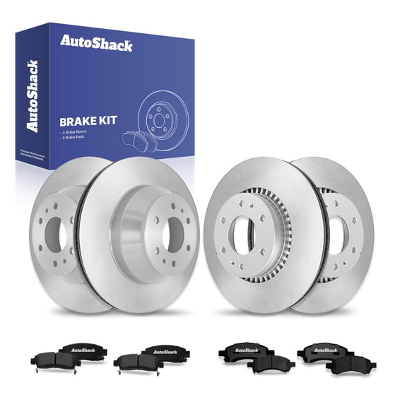 AutoShack Front & Rear Brake Rotors Ceramic Brake Pads | Replacement For Chevrolet Trailblazer EXT Buick Rainier Isuzu Ascender GMC Envoy XL 2006-2009 Envoy 2006-2009 Saab 9-7x | 12-PC Brake Kit