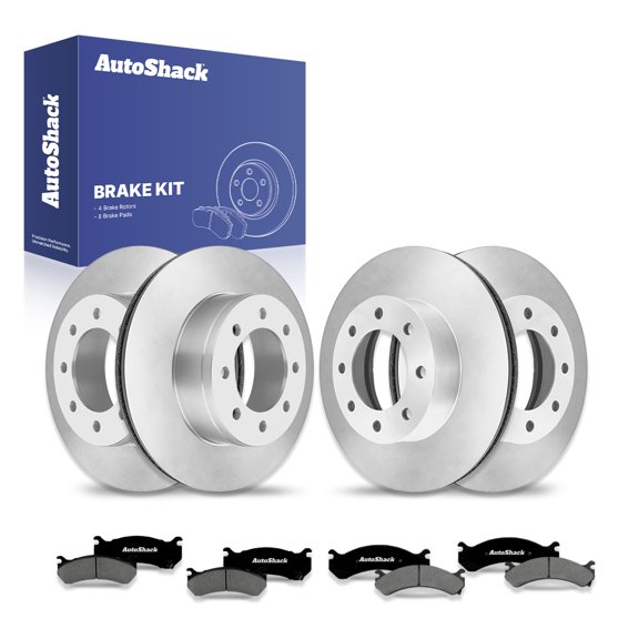 AutoShack Front & Rear Brake Rotors & Premium Pads for Chevrolet & Hummer, Silverado 2500 1999-2004 H2 2003-2009 Silverado 1500 HD 2001-2003, 2005-2006, 4WD RWD V8 5.3L 6.0L 6.2L