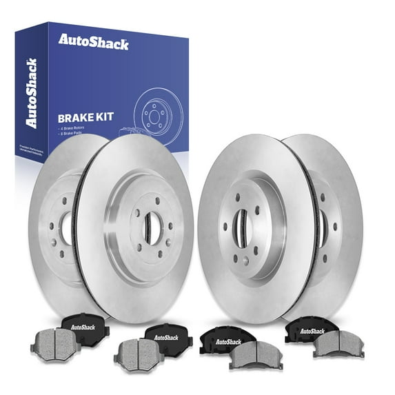 AutoShack Front Vented & Rear Vented Brake Rotors + Ceramic Pads 12-PC Brake Kit Replacement for 2015-2019 Ford Explorer 2013-2019 Ford Taurus 2015-2016 Lincoln MKT 2018-2019 Lincoln MKT