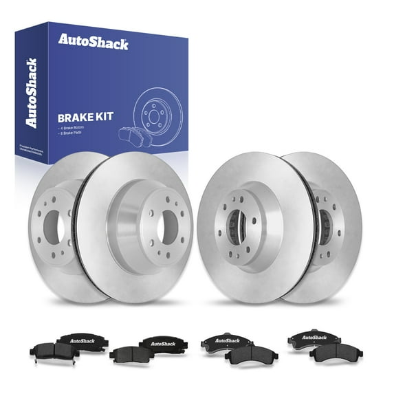 AutoShack Front Vented & Rear Vented Brake Rotors + Ceramic Pads 12-PC Brake Kit Replacement for 2002-2005 GMC Envoy 2002-2005 Chevrolet Trailblazer 2002-2004 Oldsmobile Bravada
