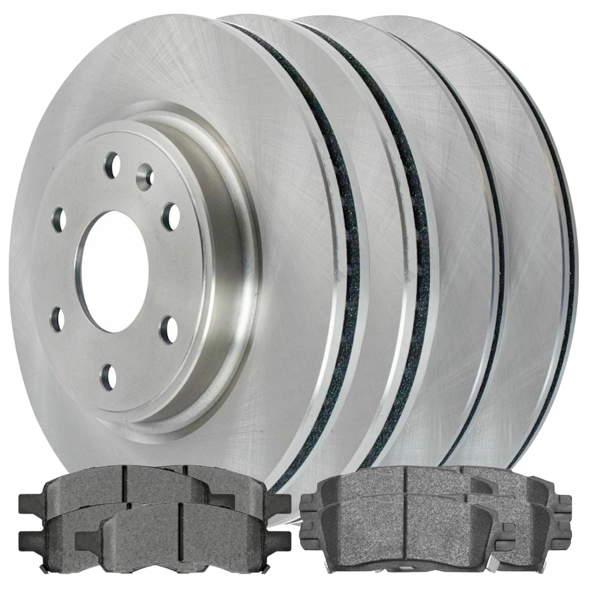 AutoShack Brake Rotors with Brake Pads Front and Rear Brake Rotor & Pad ...