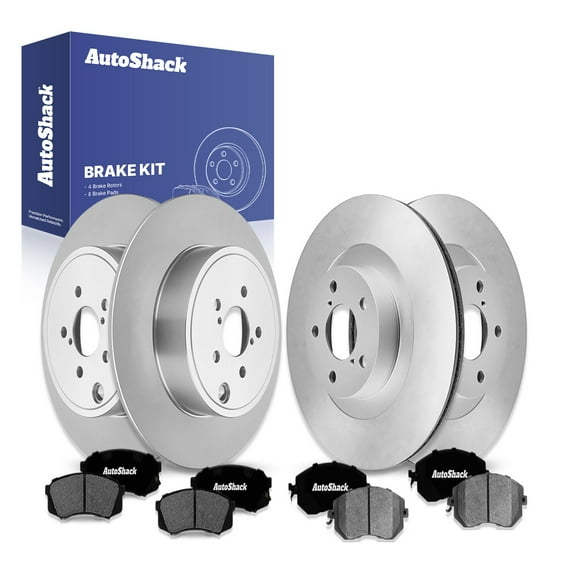 AutoShack Front Vented & Rear Solid Brake Rotors + Ceramic Pads 12-PC Brake Kit Replacement for 2010-2014 Subaru Impreza 2013-2014 Subaru Outback 2013 Scion FR-S