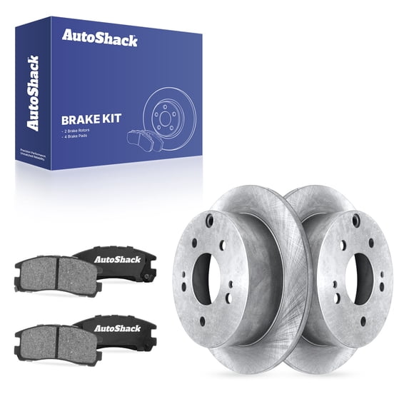 AutoShack Rear Solid Brake Rotors + Ceramic Pads 6-PC Brake Kit Replacement for 2006-2009 Mitsubishi Eclipse 2004-2009 Mitsubishi Galant 10.31" (261.9 mm)