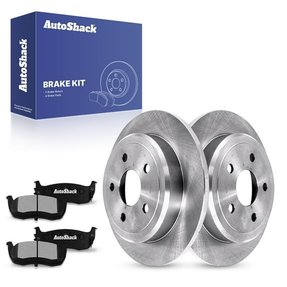 AutoShack 12.6" (320 mm) Rear Solid Brake Rotors + Ceramic Brake Pads | Replacement for 2005-2010 Jeep Grand Cherokee 2006-2010 Jeep Commander | 6-PC Brake Kit