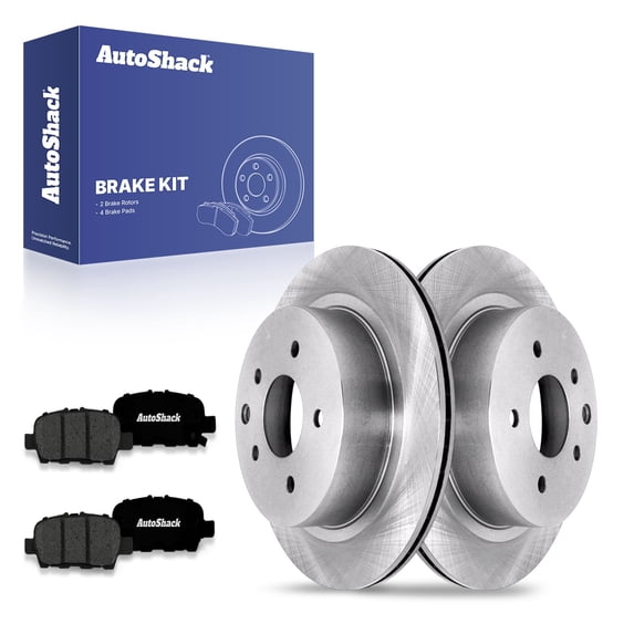 AutoShack 11.49" (291.8 mm) Rear Vented Brake Rotors + Premium Ceramic Brake Pads | Replacement for 2008-2013 Nissan Rogue 2014-2015 Nissan Rogue Select | 6-PC Brake Kit