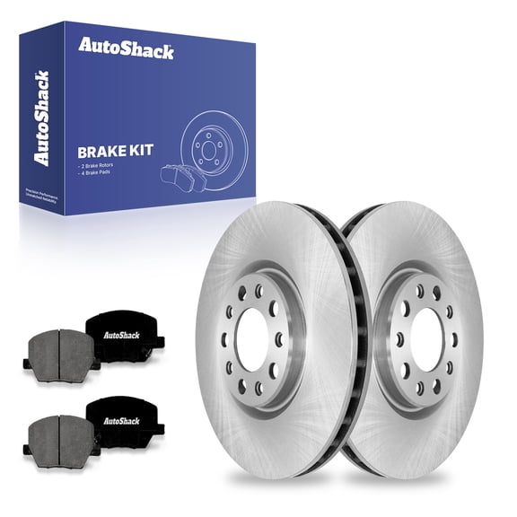 AutoShack 12.01" (305 mm) Front Vented Brake Rotors + Premium Ceramic Brake Pads | Replacement for 2017-2022 Jeep Compass 2015-2021 Jeep Renegade 2016-2021 Fiat 500X | 6-PC Brake Kit