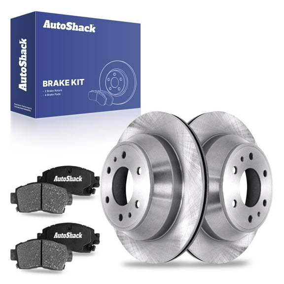 AutoShack 12.8" (325 mm) Rear Vented Brake Rotors + Ceramic Brake Pad | Replacement for 2002-2009 Chevrolet Trailblazer 2002-2009 GMC Envoy 2005-2009 Saab 9-7x 2002-2006 GMC Envoy XL | 6-PC Brake Kit