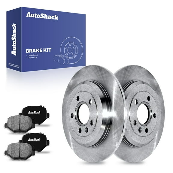 AutoShack 12.99" (330 mm) Rear Solid Brake Rotors + Ceramic Brake Pads | Replacement for 2011-2019 Ford Explorer 2011-2014 Ford Edge 2011-2015 Lincoln MKX 2009-2012 Lincoln MKS | 6-PC Brake Kit