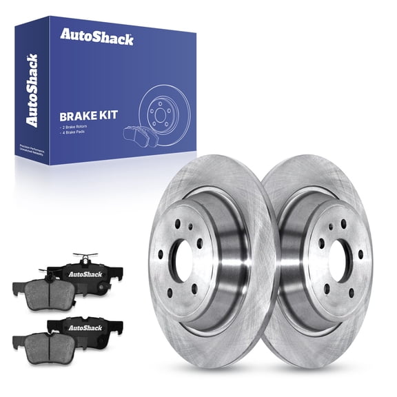 AutoShack 12.44" (316 mm) Rear Solid Brake Rotors + Ceramic Brake Pads | Replacement for 2013-2017 Ford Fusion 2017-2019 Ford Escape 2015-2019 Lincoln MKC 2013-2016 Lincoln MKZ | 6-PC Brake Kit