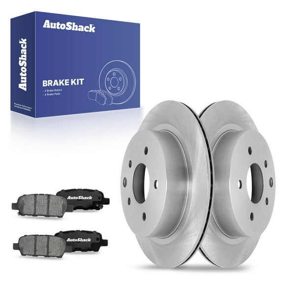 AutoShack Rear Brake Rotors Ceramic Brake Pads | Replacement for INFINITI G35 Nissan 350Z X-Trail 2011-2021 LEAF 2014-2020 Rogue 2017-2019 Qashqai 2017-2020 Rogue Sport AWD FWD | 6-PC Brake Kit