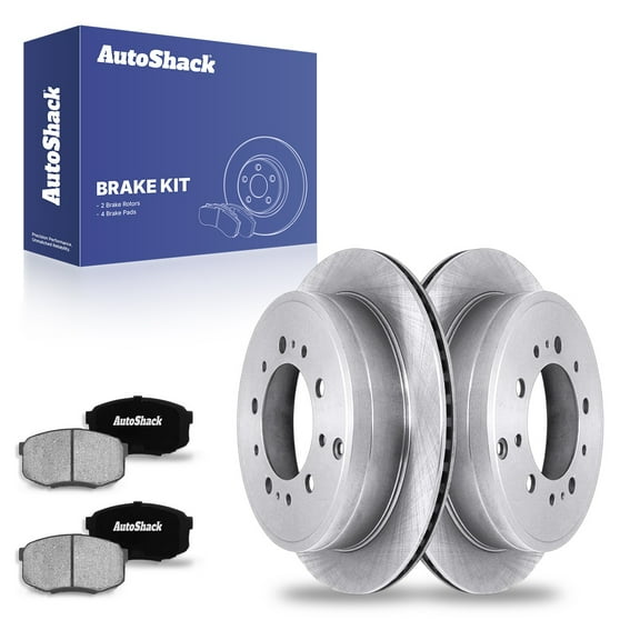 AutoShack 13.58" (345 mm) Rear Vented Brake Rotors + Ceramic Brake Pads | Replacement for 2007-2021 Toyota Tundra 2008-2022 Toyota Sequoia 2013-2021 Lexus LX570 2008-2011 Lexus LX570 | 6-PC Brake Kit
